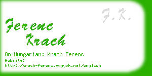 ferenc krach business card